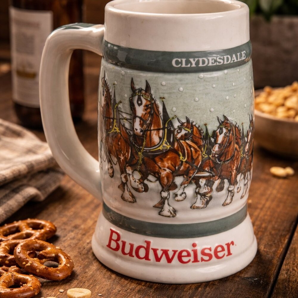 Budweiser Clydesdales 50th Anniversary Beer Stein 1933-1983 Ceramarte Brazil
